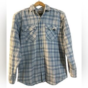 Levi's Vintage Blue Shirts Light Blue and White Plaid Button Down Shirt